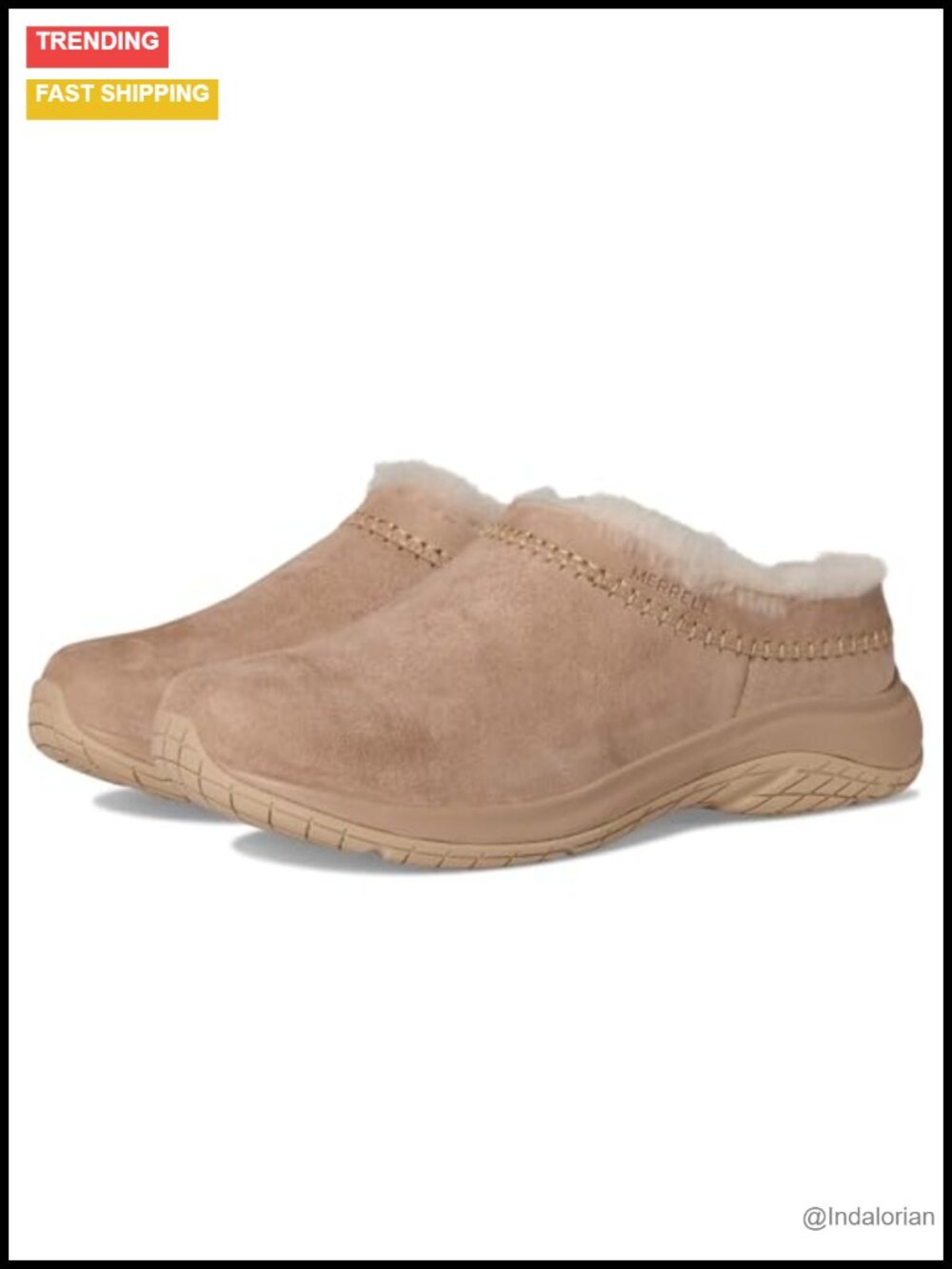 Sheepskin Lined Suede Clog Slip-On Comfort Shoes
